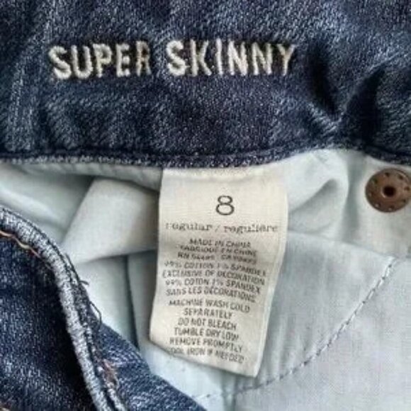 👖 American Eagle Super Skinny Jeans Dark Wash Blue Size 8 - Picture 8 of 11